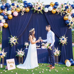 Navy Blue Backdrop Curtain for Parties Wrinkle Free Photo Curtains Backdrop Drapes Fabric Decoration for Wedding, alternate