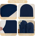 Navy Blue Draped Arch Backdrop Covers 7.2 and 6 FT, Navy Blue Draped Arch Cover Stretchy Backdrop Set of 2 for, alternate