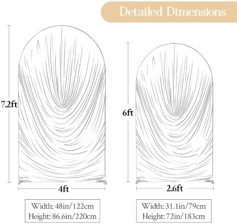 Navy Blue Draped Arch Backdrop Covers 7.2 and 6 FT, Navy Blue Draped Arch Cover Stretchy Backdrop Set of 2 for, alternate