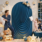 Navy Blue Draped Arch Cover, 6.6FT Elegant Wedding Arch Backdrop Cover in 6.6FT in Navy Blue, alternate view 3
