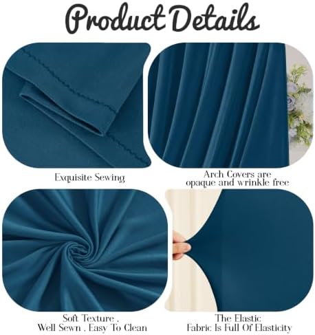Navy Blue Draped Arch Cover, 6.6FT Elegant Wedding Arch Backdrop Cover in 6.6FT in Navy Blue, alternate view 6