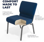 Navy Blue Fabric 21" W Stacking Church Chair, alternate view 5