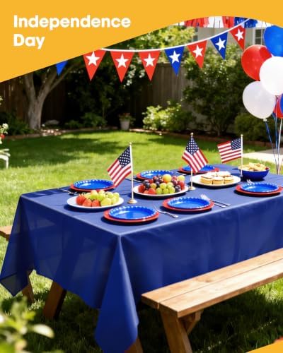 Navy Blue Plastic Table Cloth Disposable, 4 Pack, 54 x 108 in, alternate view 6