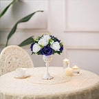 Navy Blue Rose Flowers: 2 Pcs Fake Floral Balls Centerpiece for Wedding Table Centerpieces - Artificial Silk, alternate view