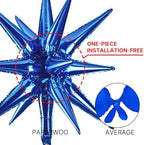 Navy Blue Star Spike Balloons 2pcs Explosion Foil Mylar Balloons in 2 PCS - 42 Inch in Blue-navy Blue, alternate view 5