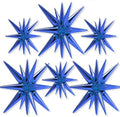 Navy Blue Star Spike Balloons 6pcs Explosion Foil Mylar Balloons in 6 PCS - 27&22 Inch in Blue-navy Blue