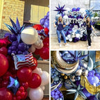 Navy Blue Star Spike Balloons 6pcs Explosion Foil Mylar Balloons in 6 PCS - 27&22 Inch in Blue-navy Blue, alternate view 5