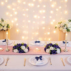 Navy Blue White Flowers for Centerpieces: 10 Pcs, Artificial Roses in 9.5"x4.75" in Navy Blue & White, alternate view 2