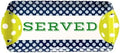 Navy Pickleball Melamine Serving Tray with Handles Reusable Party Platter in Navy & Lime