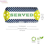 Navy Pickleball Melamine Serving Tray with Handles Reusable Party Platter in Navy & Lime, alternate view 2