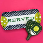Navy Pickleball Melamine Serving Tray with Handles Reusable Party Platter in Navy & Lime, alternate view 4