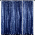 Navy Sequin Backdrop Curtain 3 Panels 2FTx8FT Glitter Navy Background Drapes Sparkle Photography Backdrop for
