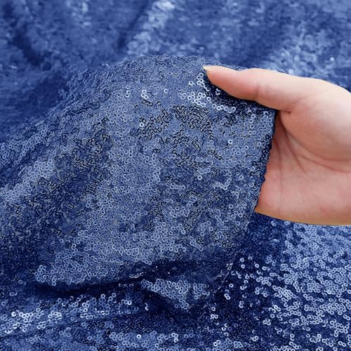 Navy Sequin Backdrop Curtain 3 Panels 2FTx8FT Glitter Navy Background Drapes Sparkle Photography Backdrop for, alternate view