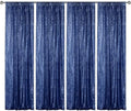 Navy Sequin Backdrop Curtain 4 Panels 2FTx8FT Glitter Navy Background Drapes Sparkle Photography Backdrop for