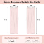 Navy Sequin Backdrop Curtain 4 Panels 2FTx8FT Glitter Navy Background Drapes Sparkle Photography Backdrop for, alternate view