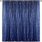 Navy Sequin Backdrop Curtain 7FTx7FT Glitter Navy Background Drapes Sparkle Photography Backdrop for Party
