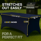 Navy Spandex Table Covers 6ft, 2 Pack - Elegant, Durable, Stretchy 6ft Table Cover Fitted, Wrinkle and Stain, alternate view