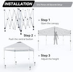 Nazhura 10' x 10' Pop Up Canopy Tent with Sand Weight Bag, Freestanding Sun Shelter for Picnic and Camping, One, alternate