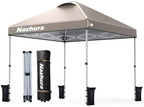 Nazhura 10' x 10' Pop Up Canopy Tent with Sand Weight Bag, Freestanding Sun Shelter for Picnic and Camping, One