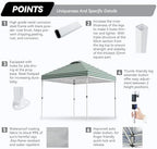 Nazhura 10' x 10' Pop Up Canopy Tent with Sand Weight Bag, Freestanding Sun Shelter for Picnic and Camping, One, alternate