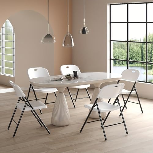 Nazhura 350 Weight Limit Heavy Duty Plastic Folding Chair with Reinfoced Steel Frame for Indoor and Outdoor, alternate view 2