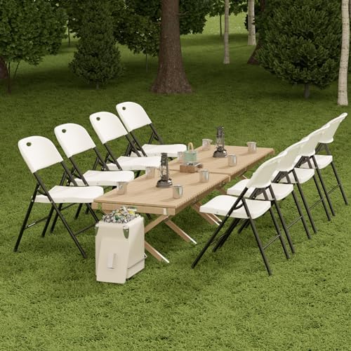 Nazhura 350 Weight Limit Heavy Duty Plastic Folding Chair with Reinfoced Steel Frame for Indoor and Outdoor, alternate view 6