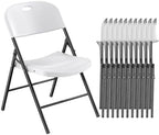 Nazhura 350 Weight Limit Heavy Duty Plastic Folding Chair with Reinforced Steel Frame for Indoor and Outdoor