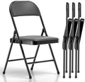 Nazhura 4 Pack Folding Chairs, Fabric Dining Chair Set with Padded Cushion and Back, Indoor Outdoo Seat for Home