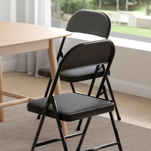 Nazhura 4 Pack Folding Chairs, Fabric Dining Chair Set with Padded Cushion and Back, Indoor Outdoo Seat for Home, alternate