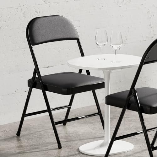 Nazhura 4 Pack Folding Chairs, Fabric Dining Chair Set with Padded Cushion and Back, Indoor Outdoo Seat for Home, alternate