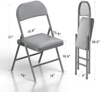 Nazhura Folding Chairs with Padded Vinyl Cushion Chairs with Comfortable Cushion and Durable Steel Frame for, alternate view