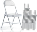 Nazhura Folding Chairs with Padded Vinyl Cushion Chairs with Comfortable Cushion and Durable Steel Frame for