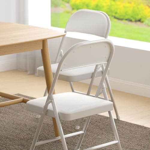Nazhura Folding Chairs with Padded Vinyl Cushion Chairs with Comfortable Cushion and Durable Steel Frame for, alternate view