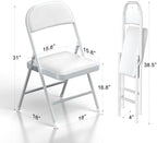 Nazhura Folding Chairs with Padded Vinyl Cushion Chairs with Comfortable Cushion and Durable Steel Frame for, alternate view