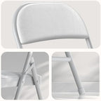 Nazhura Folding Chairs with Padded Vinyl Cushion Chairs with Comfortable Cushion and Durable Steel Frame for, alternate view