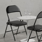 Nazhura Folding Chairs with Padded Vinyl Cushion Chairs with Comfortable Cushion and Durable Steel Frame for, alternate view