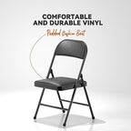 Nazhura Folding Chairs with Padded Vinyl Cushion Chairs with Comfortable Cushion and Durable Steel Frame for, alternate view
