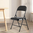 Nazhura Folding Chairs with Padded Vinyl Cushion Chairs with Comfortable Cushion and Durable Steel Frame for, alternate view