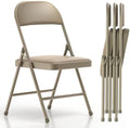 Nazhura Folding Chairs with Padded Vinyl Cushion Chairs with Comfortable Cushion and Durable Steel Frame for