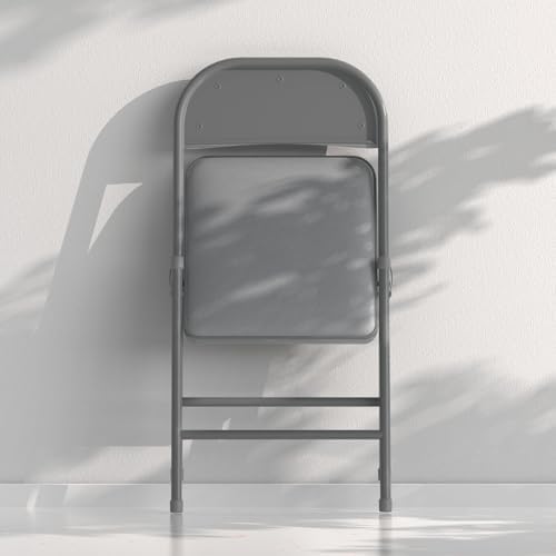 Nazhura Folding Chairs with Padded Vinyl Cushion Chairs with Comfortable Cushion and Durable Steel Frame for, alternate view