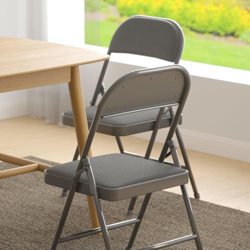 Nazhura Folding Chairs with Padded Vinyl Cushion Chairs with Comfortable Cushion and Durable Steel Frame for, alternate view