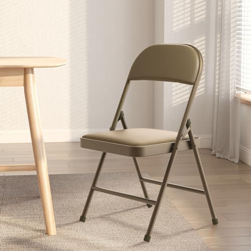 Nazhura Folding Chairs with Padded Vinyl Cushion Chairs with Comfortable Cushion and Durable Steel Frame for, alternate view