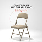 Nazhura Folding Chairs with Padded Vinyl Cushion Chairs with Comfortable Cushion and Durable Steel Frame for, alternate view