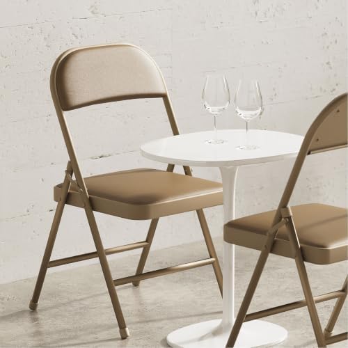 Nazhura Folding Chairs with Padded Vinyl Cushion Chairs with Comfortable Cushion and Durable Steel Frame for, alternate view