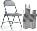 Nazhura Folding Chairs with Padded Vinyl Cushion Chairs with Comfortable Cushion and Durable Steel Frame for