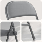 Nazhura Folding Chairs with Padded Vinyl Cushion Chairs with Comfortable Cushion and Durable Steel Frame for, alternate view