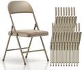 Nazhura Folding Chairs with Padded Vinyl Cushion Chairs with Comfortable Cushion and Durable Steel Frame for
