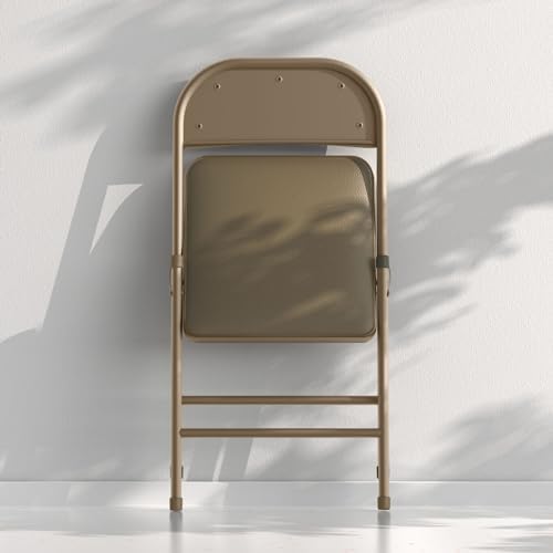 Nazhura Folding Chairs with Padded Vinyl Cushion Chairs with Comfortable Cushion and Durable Steel Frame for, alternate view