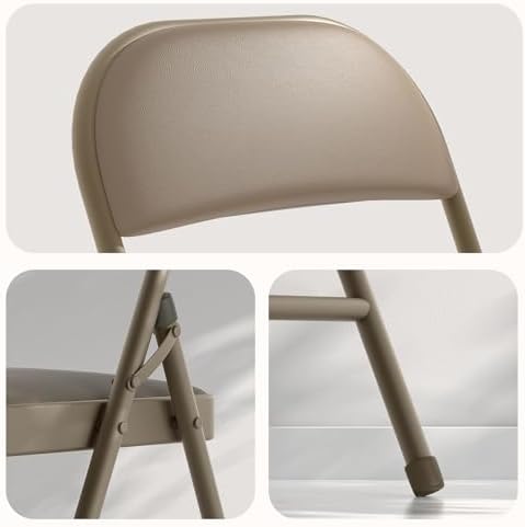 Nazhura Folding Chairs with Padded Vinyl Cushion Chairs with Comfortable Cushion and Durable Steel Frame for, alternate view