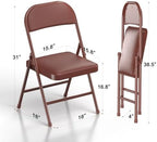 Nazhura Folding Chairs with Padded Vinyl Cushion Chairs with Comfortable Cushion and Durable Steel Frame for, alternate view